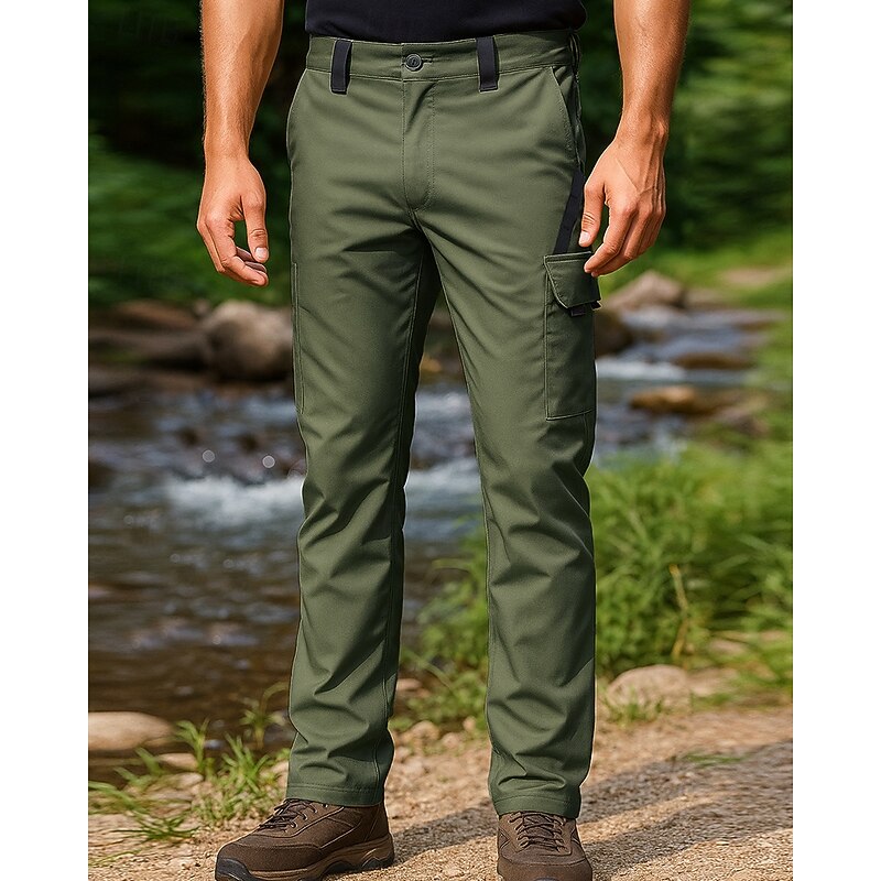 Men's Cargo Pants Hiking Pants Trousers Softshell Pants Outdoor Regular Fit Waterproof Windproof Bottoms Pocket Black Green Camping / Hiking Running S M L XL XXL4