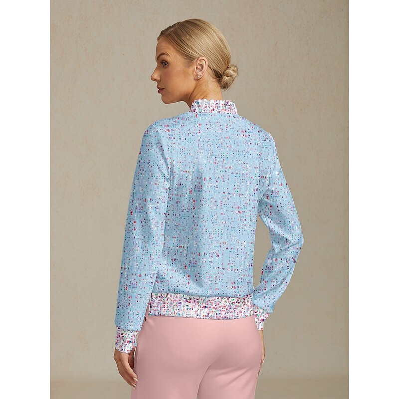 Women's Golf Pullover Sweatshirt Blue Long Sleeve Top Ladies Golf Attire Clothes Outfits Wear Apparel2