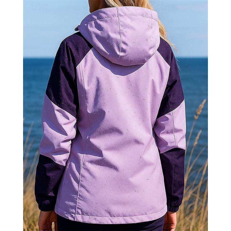 Women's Windbreaker Softshell Jacket Hiking Jacket Outdoor Thermal Waterproof Windproof Hiking Outfits Hiking Clothes Winter Autumn / Fall Top Camping / Hiking / Caving Running Patchwork White Pink2