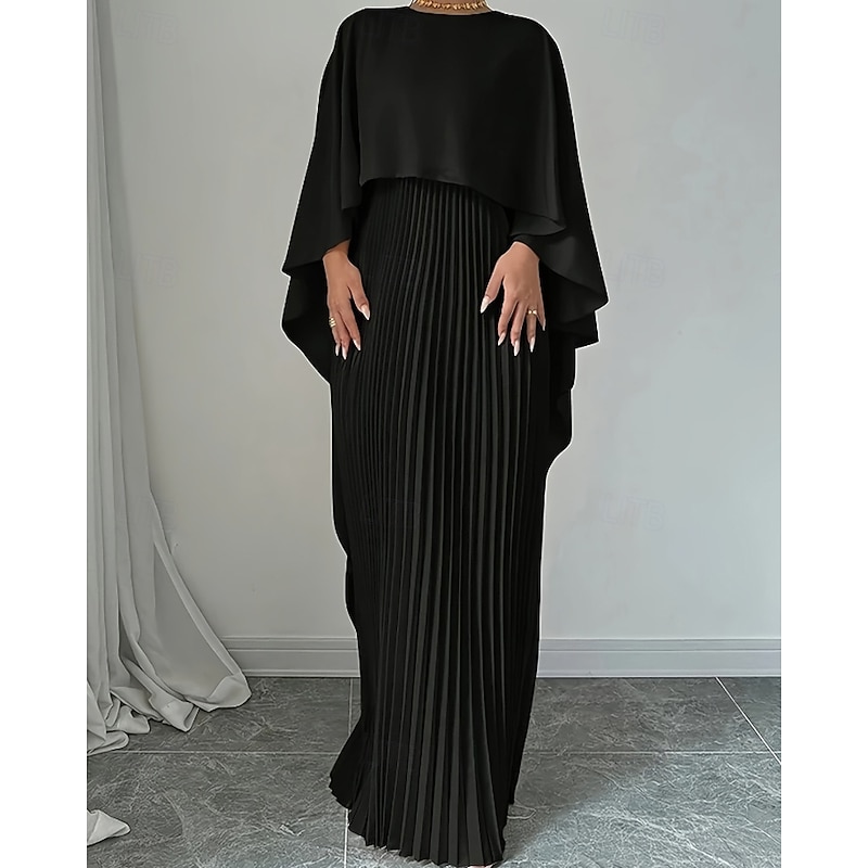 Women's Long Dress Maxi Dress Party Dress Cocktail Dress Ruched Dress Elegant Modern Party Special Occasion Evening Party Regular Fit Plain Long Sleeve Crew Neck Black Red Beige Fall Winter