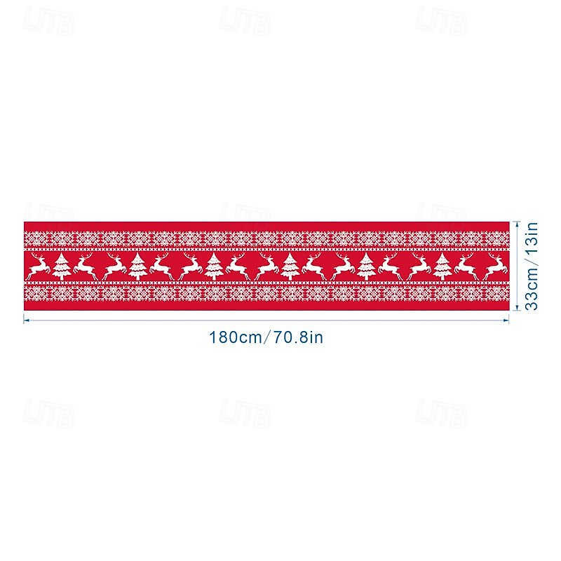 Christmas Table Runner, Holiday Atmosphere Linen Tablecloth Banner, Customizable Festive Xmas Dining Decoration4