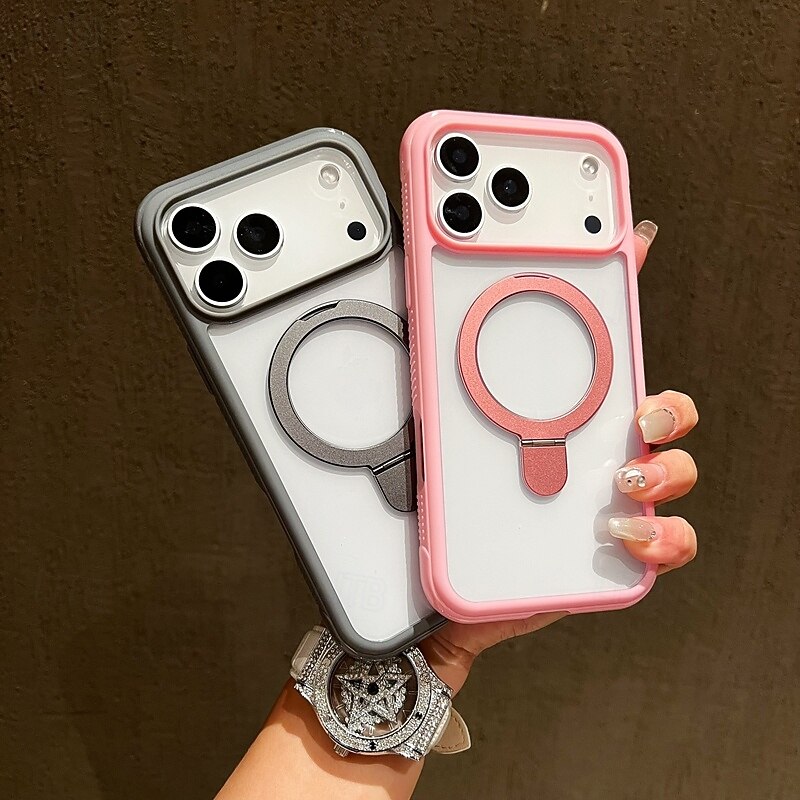 Phone Case For iPhone 17 Pro Max 17 Air 16 15 14 Pro Max Plus 13 Pro Max Back Cover with Stand Holder Shockproof Retro TPU Acrylic2