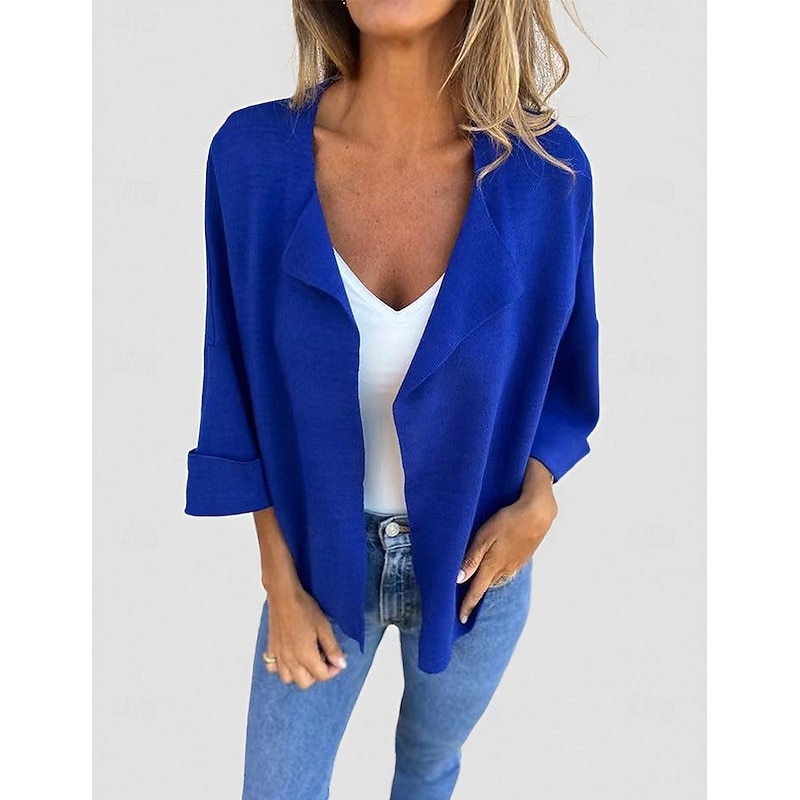 Wedding Guest 's Wraps Elegant Keep Warm Long Sleeve Knitwear Wedding Wraps With Pure Color For Wedding Spring