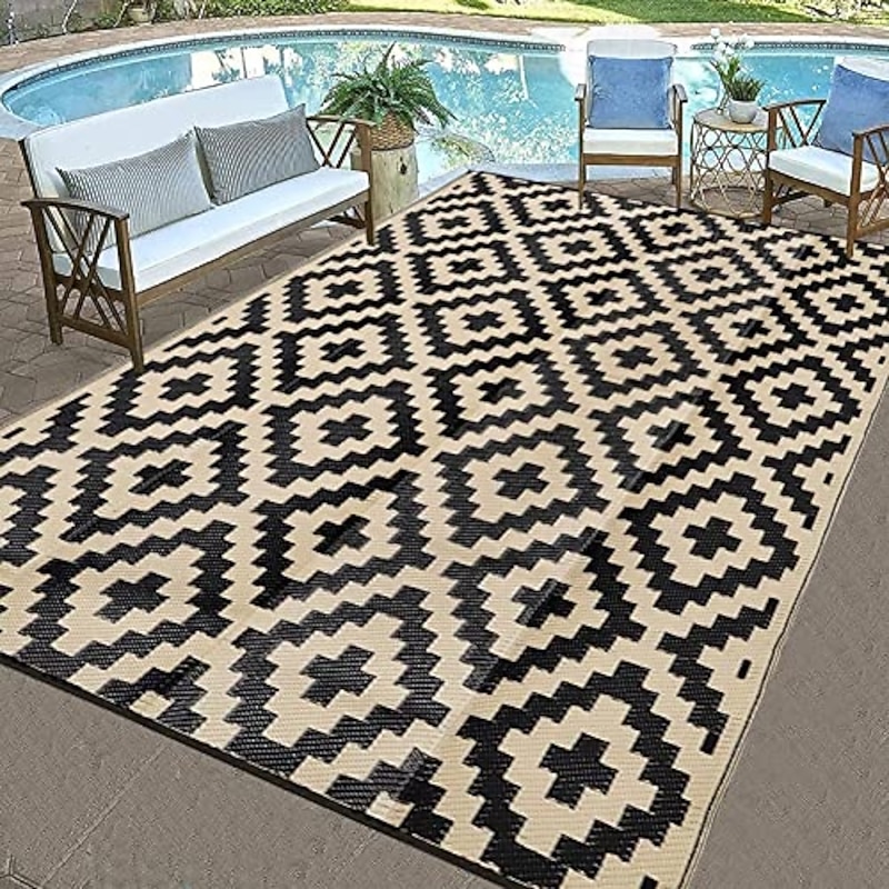 utdoor Carpet for Patio Waterproof Plastic Straw Camping Outdoor Indoor RV Floor Mat for Patio, Porch, Deck, Balcony, Picnic, Beach4