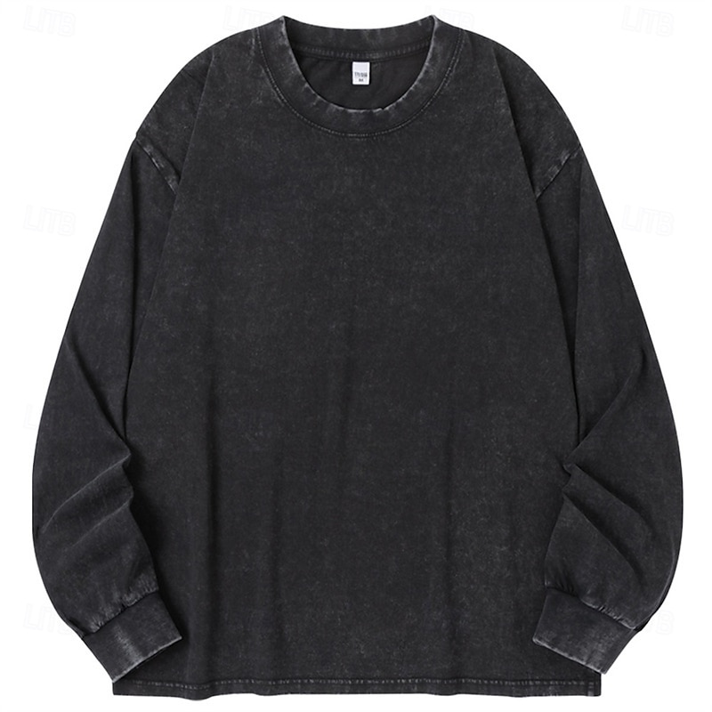 Men's T Shirt Tee Tee Top Long Sleeve Shirt Long Sleeve Crew Neck Spring Fall Plain Fashion Designer Basic Classic Vacation Street Going out Black Pink Army Green Top Tee for Men4