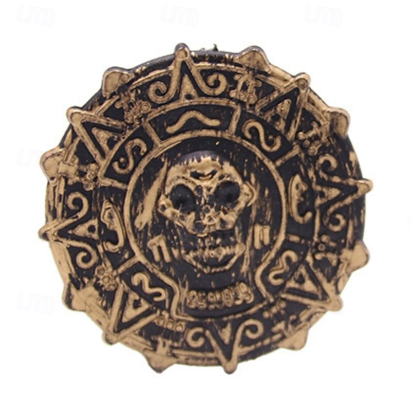 100pcs Golden Pirate Coins Set Plastic Treasure Chest Decor No Electricity Needed Ideal for Halloween Birthday Pirate Themed Parties3