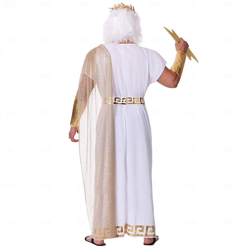 Ancient Greek Roman Fancy Costume Halloween Group Couples Costumes Chiton God Zeus Fancy Dress Couple's Men's Women's Fantasy Halloween Carnival Performance Adults Headband Costume3