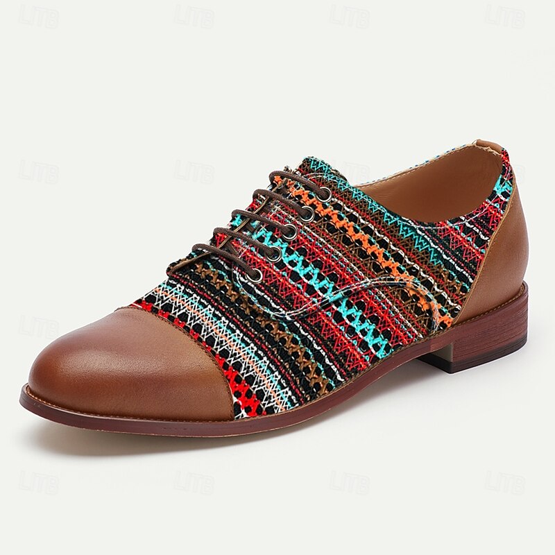 Men's Multicolor Suede Knit Oxford Shoes – Lace-Up Colorful Dress Shoes with Leather Accents for Parties, Banquets and Fashion Events3
