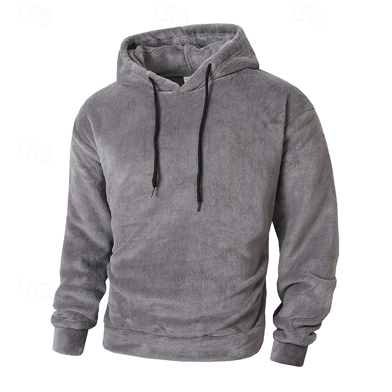 Men's Hoodie Fleece Hoodie Black Camel Gray Hooded Plain Sports & Outdoor Casual Daily Streetwear Cool Sportswear Fall Winter Clothing Apparel Hoodies Sweatshirts