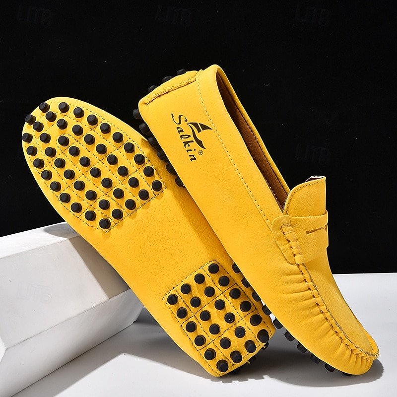 Men's Yellow Loafers Lightweight Slip-On Driving Moccasins Casual Fashion Shoes for Summer Travel, Beach Outings, Parties and Everyday Style4