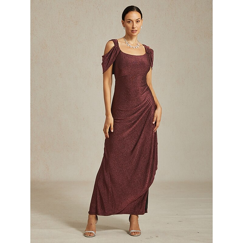 Women's Long Dress Maxi Dress Party Dress Bodycon Elegant Party Birthday Club Regular Fit Plain Sleeveless Straps Maroon Summer