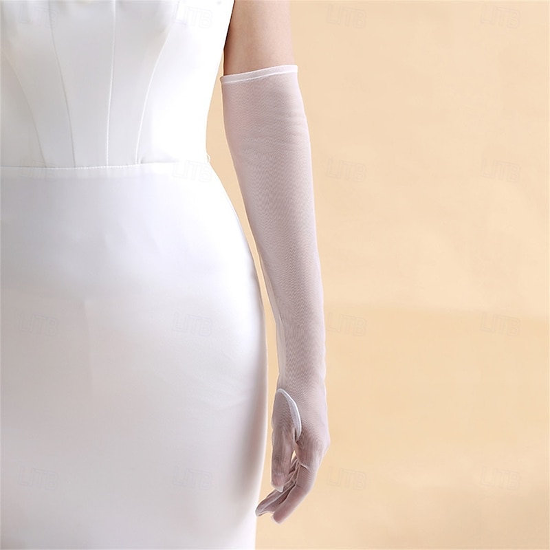 Lace / Tulle Elbow Length Glove Elegant / Stylish / Simple With Pure Color Wedding / Party Glove4
