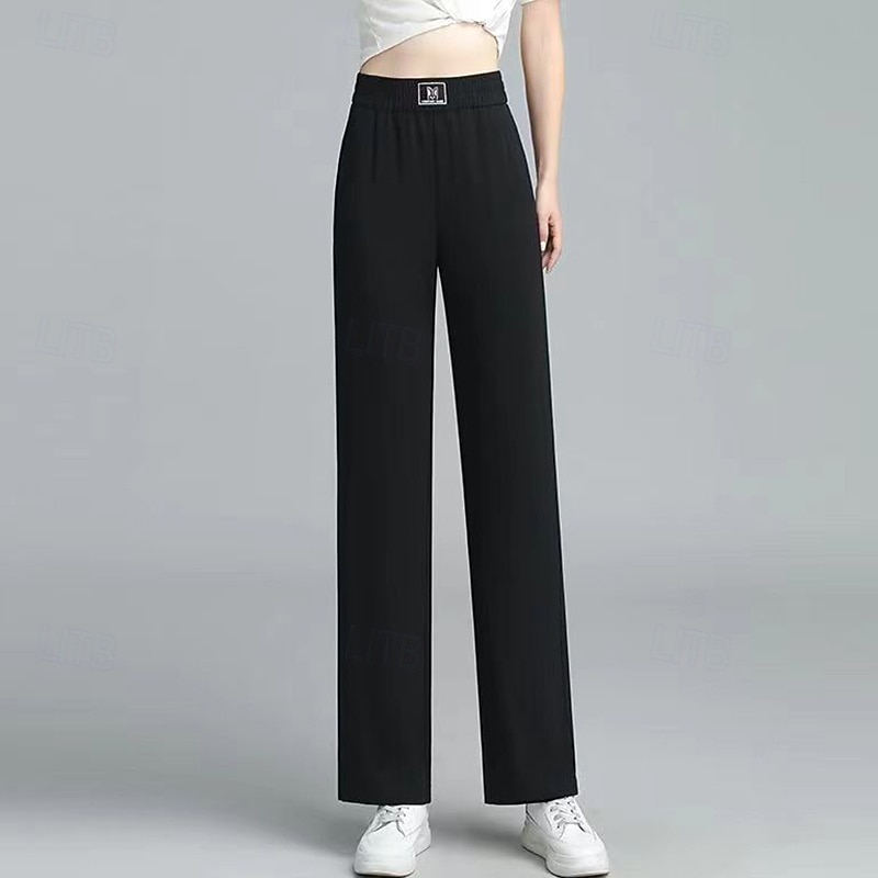 Women's Straight Leg Pants Lounge Pants High Waist Gym Outdoor Running Bottoms Solid Color Black Red Green Sports Activewear2