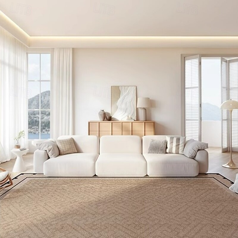 French Vintage Ice Silk Area Rug, Cooling Floor Mat Carpet for Living Room, Sofa, or Bedroom, Elegant Luxury Bedside Rug with Retro Design4