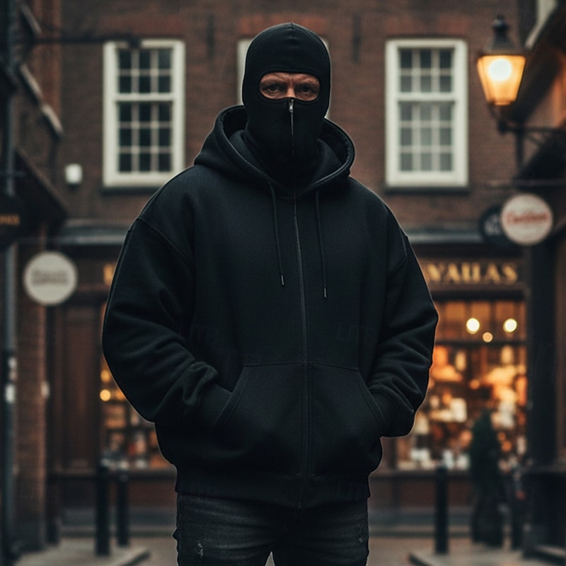 Men's Full Zip Hoodie Zip Up Hoodie Zip Hoodie Sweatshirt Black White Red Navy Blue Light Grey Hooded Plain Multi Pocket Zipper Pockets Sports & Outdoor Daily Holiday Polyester Streetwear Casual Fall2