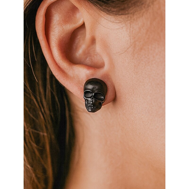 Women's Halloween Skull Stud Earrings – Gothic Punk Alloy Ear Jewelry for Party, Cosplay and Costume Wear3