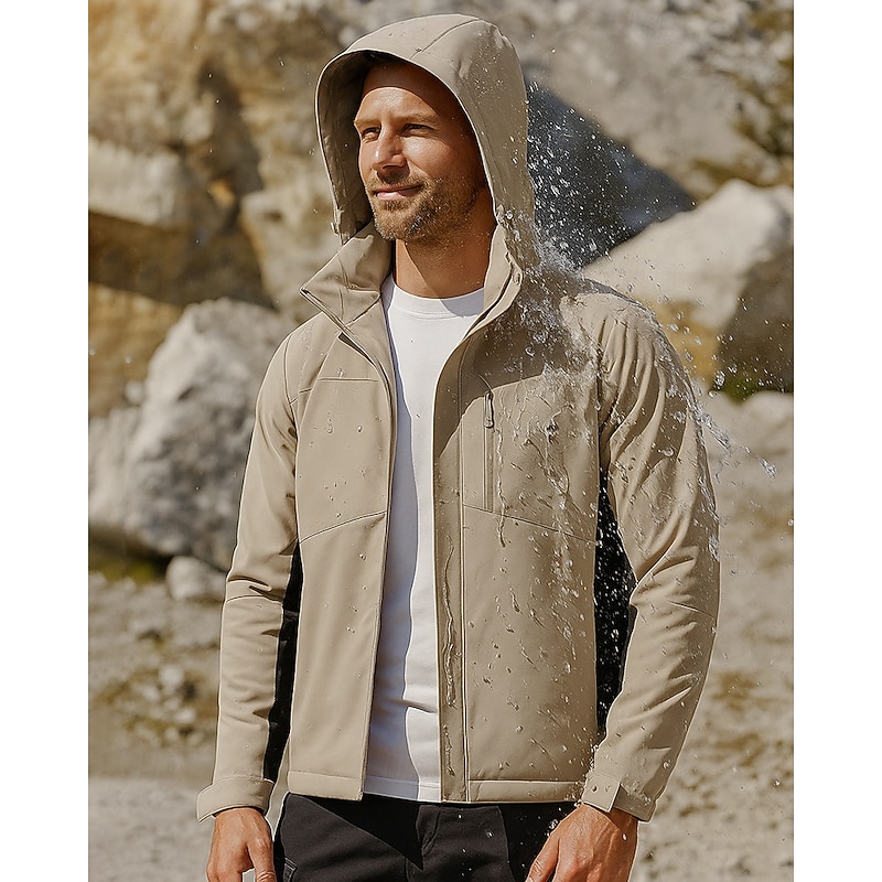 Men's Outdoor Jacket Hiking Jacket Thermal Jacket Outdoor Waterproof Windproof Warm Hiking Outfits Hiking Clothes Winter Autumn / Fall Jacket Hunting Climbing Camping / Hiking / Caving Solid Color3