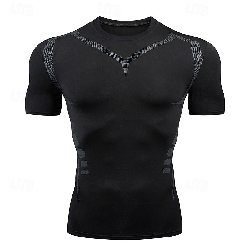 Men's Gym Shirt Running Shirt Short Sleeve Top Athleisure Fall Solid Colored Quick Dry Soft Sweat wicking Jogging Training Bodybuilding Sportswear Activewear 1# 2# 3#4