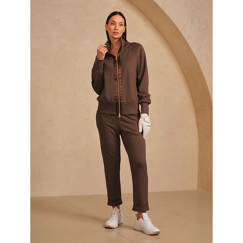 Women's Golf Jacket Pink Army Green Royal Blue Long Sleeve Thermal Warm Top Fall Winter Ladies Golf Attire Clothes Outfits Wear Apparel3