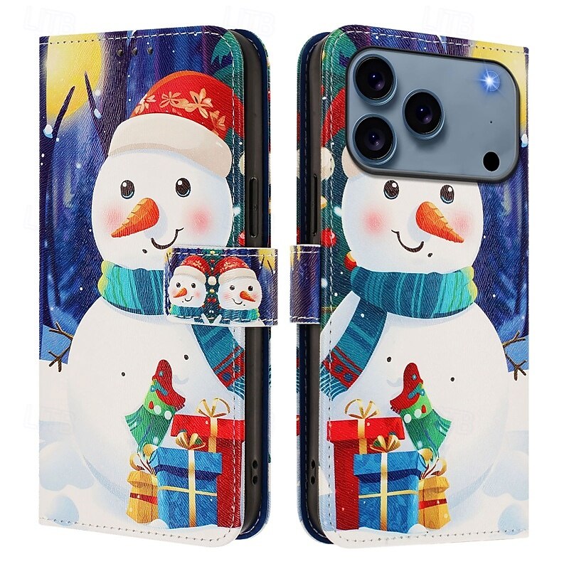 Phone Case For Samsung Galaxy 17 Pro Max 17 Air 16 15 14 Pro Max Plus 13 Pro Max Wallet Case Full Body Protective with Lanyard Shockproof Christmas TPU PU Leather3