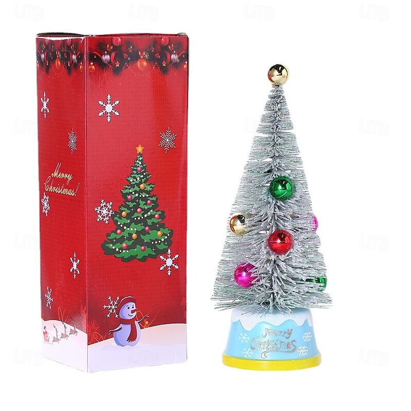 1 Pc 25CM Christmas Mini Christmas Tree Cedar Tree LED Nightlight Desktop Decorative Light Pendant Light4