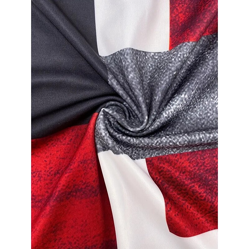 Women's Elegant Vacation Fashion T Shirt Pants Sets Long Sleeve Crew Neck Round Neck Graphic Geometric Striped Print Casual Daily Casual Daily Red Spring Regular Fit4