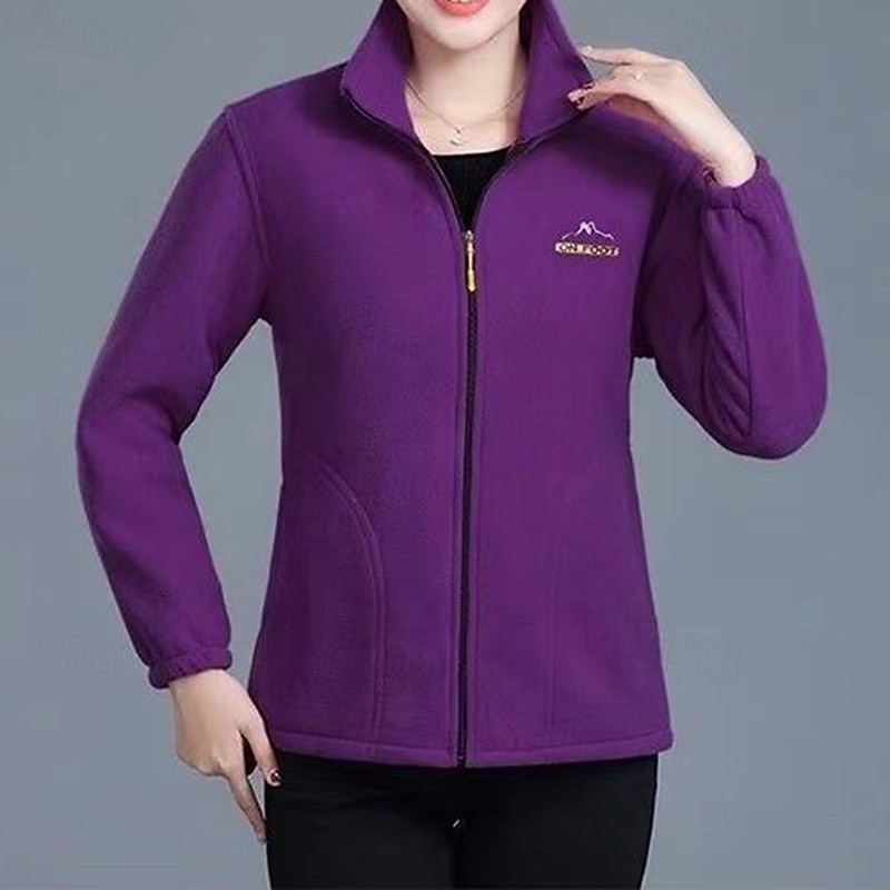 Women's Full Zip Jacket Windproof Warm with Pockets Long Sleeve Sports Solid Color Top For Gym Outdoor Running Activewear4