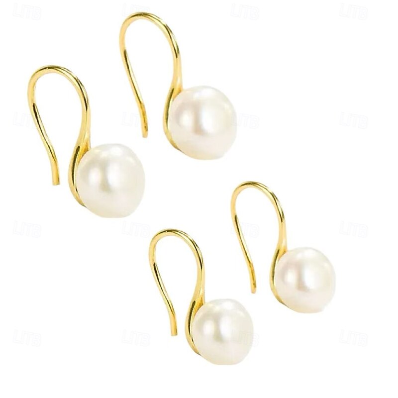 2 Pairs Fashion High Heel Faux Pearl Earrings, Stylish Studs for Casual, Business, Work, Parties, and Events, Perfect Birthday or Gift for Girlfriend, Friends, and Besties4
