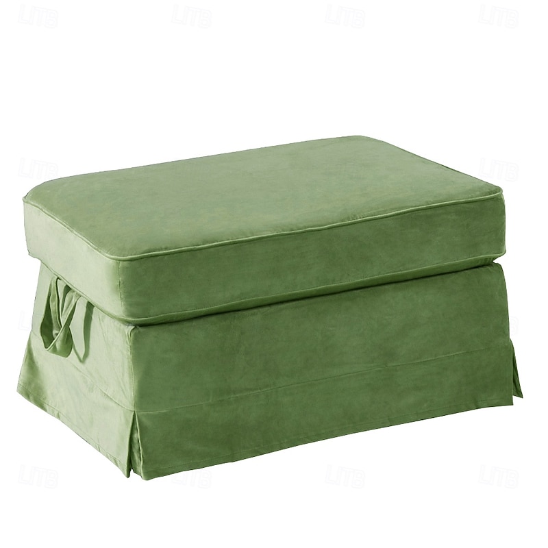 Solid Color Quilted Velvet Shoe Bench Cover, Slipcover for Entryway, Non-Slip and Durable Protector for Home