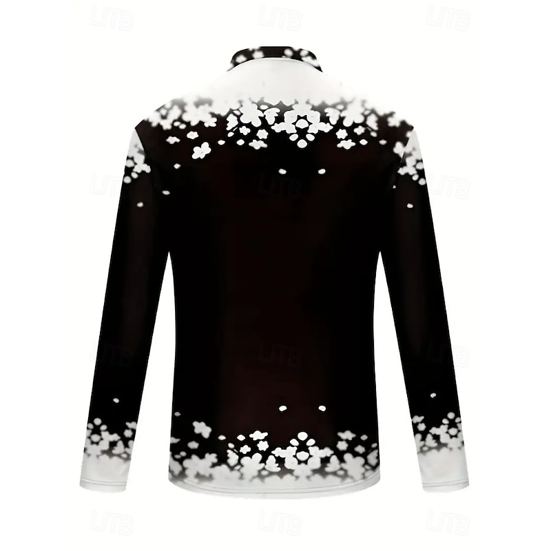 Women's Tunic Ombre Graphic Vintage Stylish Classic Long Sleeve Shirt Collar Regular Tops Daily Sports Going out Black Spring Fall2