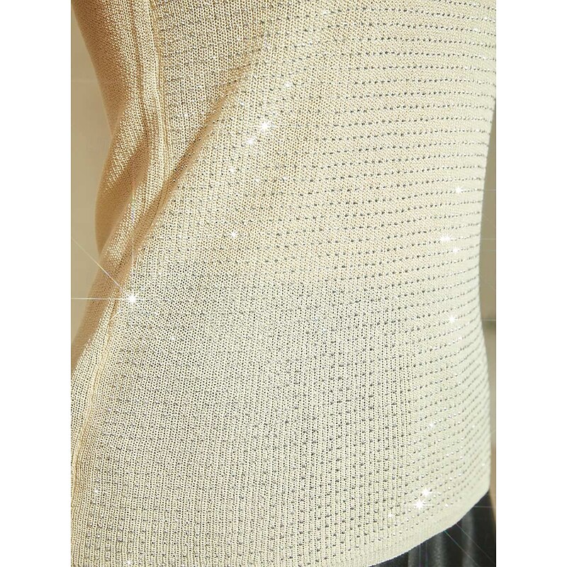 Women's Camisole Tank Top Elegant Party Sleeveless V Neck Regular Tops Wedding Guest Party Evening Wear Rivet Glitter Beaded Champagne Summer Spring Fall3