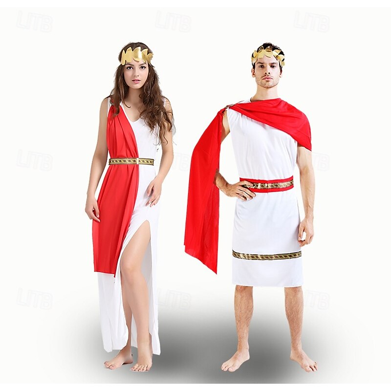Goddess Halloween Dress Fancy Costume Couples' Costumes Ancient Greek Adults' Women's Halloween Carnival Performance Party Easy Halloween Costumes Dress Up2
