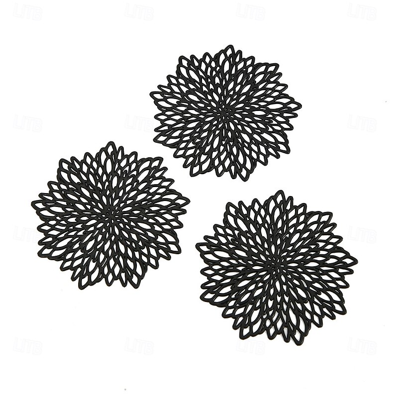 12pcs Halloween Coasters Halloween Style Dining Table Decorations Anti Slip And Heat-Insulating Hollow Out Placemats Ins Style Western Style Placemats Wholesale4