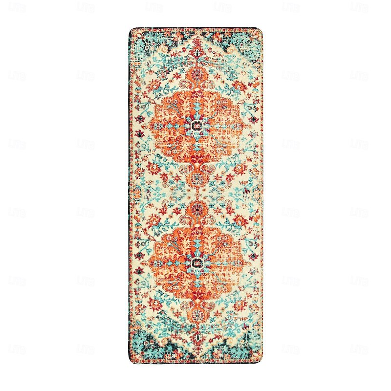 Runner Rugs Kitchen Rugs & Mats Non-Skid Washable Anti-Fatigue, Non-Slip Absorbent Faux Cashmere Rubber Backed for Floors, Machine Washable Bohemian Standing Mats for Sink, Laundry Room, Hallway2