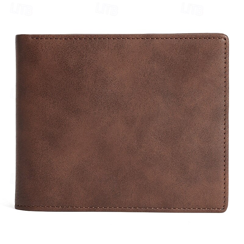 Engraved Genuine Leather Wallet for Men Laser Engraved Vintage PU Leather Billfold, Perfect Christmas Gift, Slim Horizontal Wallet for Men, Trendy & Durable4