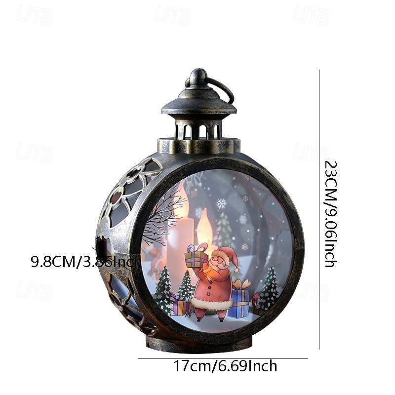 1 Pc large 23 * 17CM Christmas retro handheld light LED electronic candle light showcase desktop decoration ornament light AAA battery2