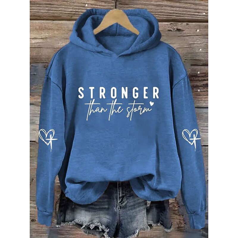Women's Pullover Hoodie Sweatshirt Graphic Letter Casual Long Sleeve Hooded Regular Tops Party Evening Wear Street Dailywear Black White Blue Orange Spring Fall Winter2