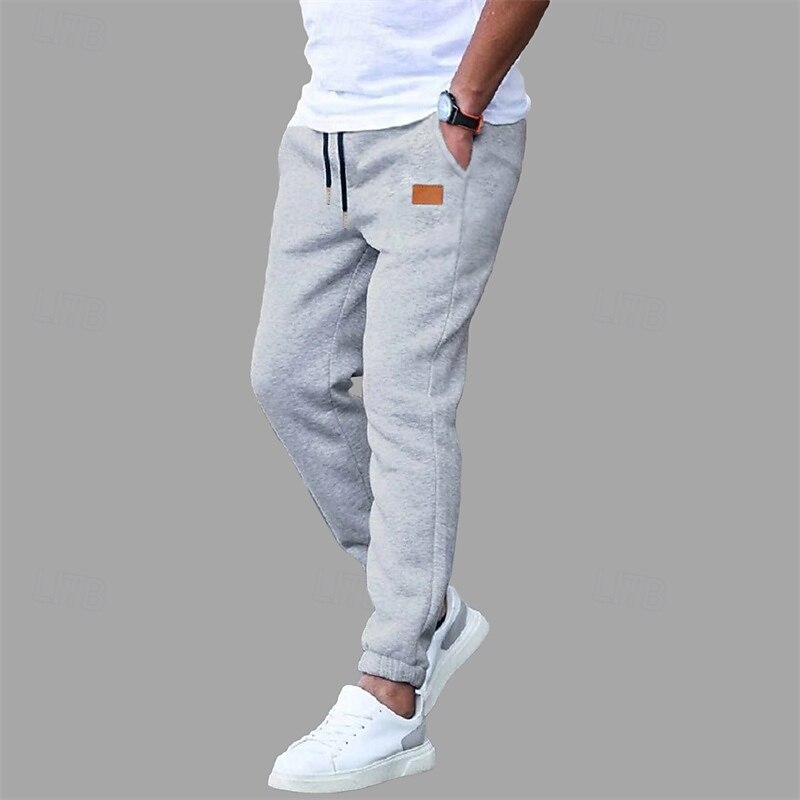 Men's Sweatpants Joggers Trousers Drawstring Pocket Elastic Waist Plain Comfort Sports Outdoor Daily Fashion Casual Black Navy Blue Micro-elastic2