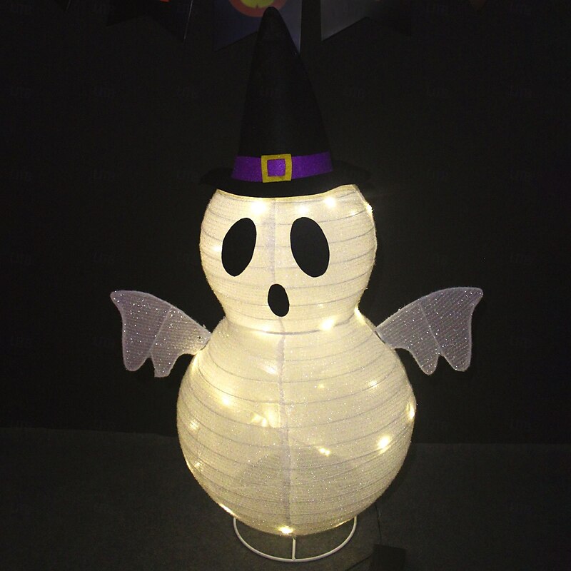 1 Pc 76CM Halloween LED luminous ghost ghost face light pumpkin lantern indoor and outdoor courtyard lawn party decoration light pumpkin lantern AA battery box3