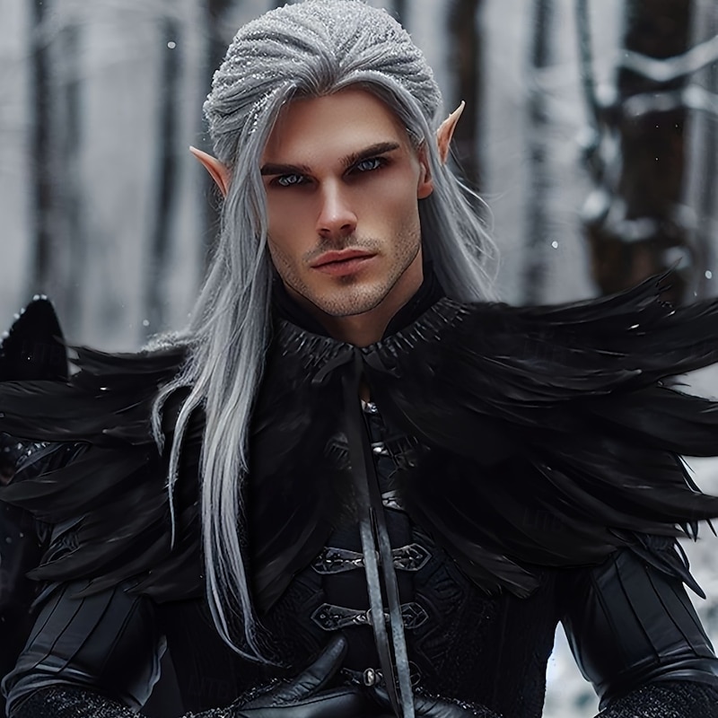 Retro Vintage Medieval Renaissance Cape Shawls Elf Feather Fancy Dress Men's Unisex Fantasy Halloween Carnival Performance LARP Ren Faire Adults' Shawl2