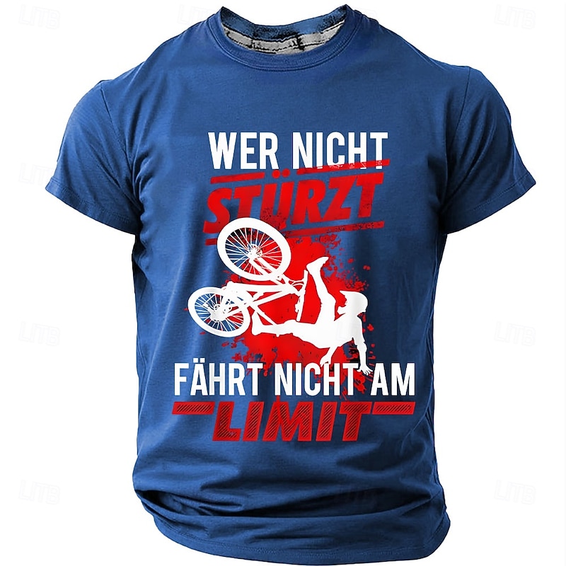 Men's Cycling Funny Slang German T Shirt Short Sleeve T shirt 3D Print Crew Neck Shirt Fashion Daily Street Daily Black Blue Green Summer Spring Clothing Apparel S M L XL XXL XXXL2