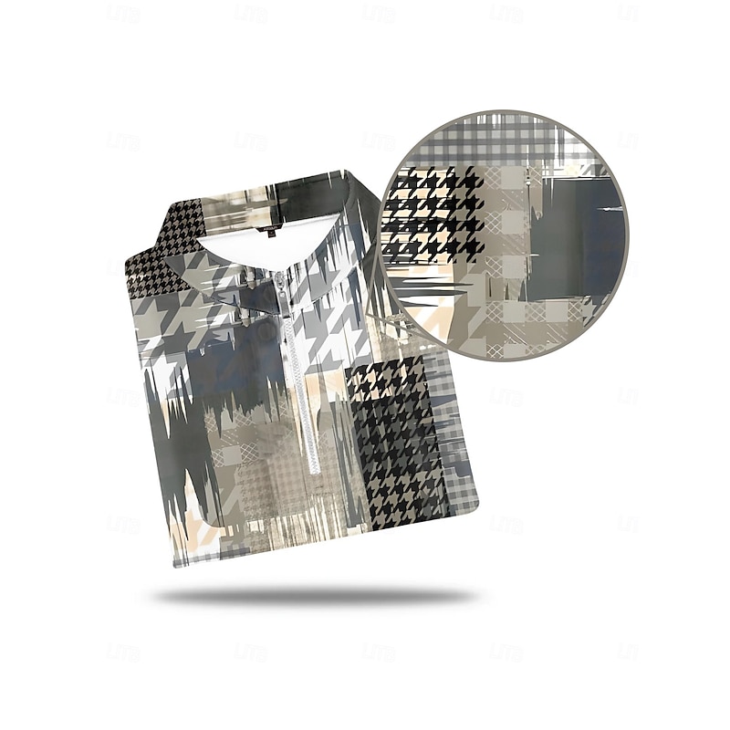 Men's Golf Polo Shirt khaki Long Sleeve Top Golf Attire Clothes Outfits Wear Apparel3