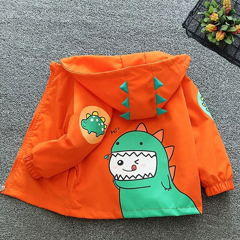 Kids Boys' Hiking Jacket Outdoor Jacket Outerwear Color Block Long Sleeve Zipper Pocket Comfort Windproof Breathable Coat Outdoor Fashion Daily Earth Yellow Orange Spring Fall 4 years+4