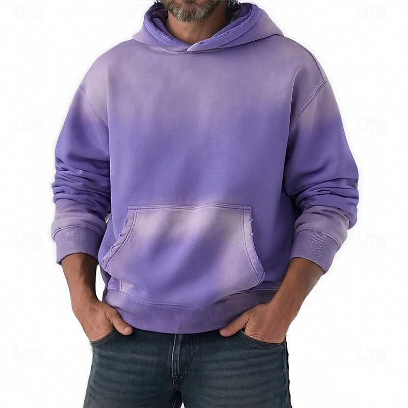 Men's Shading Fashion Streetwear Hooded Going out Black Pink Pocket Print Spring Fall Designer2