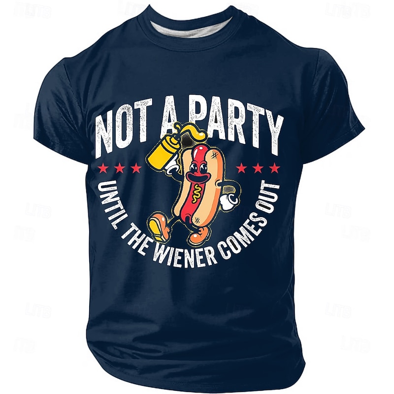 Men's Hot Dog Funny Slang T Shirt Short Sleeve T shirt 3D Print Crew Neck Shirt Fashion Daily Street Daily Black Blue Summer Spring Clothing Apparel S M L XL XXL XXXL