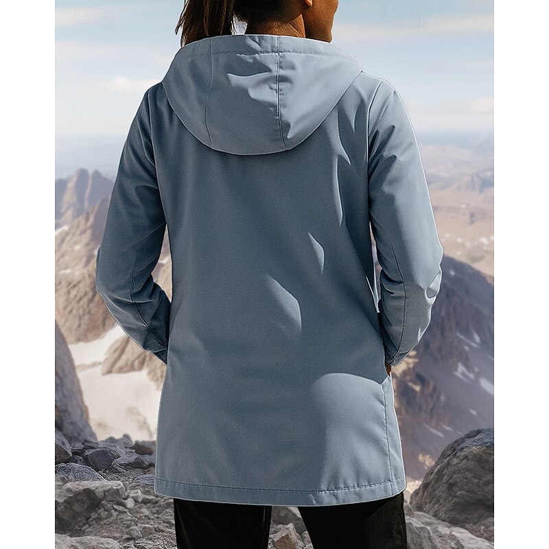 Women's Hoodie Jacket Windbreaker Outdoor Jacket Outdoor Waterproof Windproof Hiking Outfits Hiking Clothes Spring Autumn / Fall Jacket Climbing Camping / Hiking / Caving Solid Color Black White Pink2