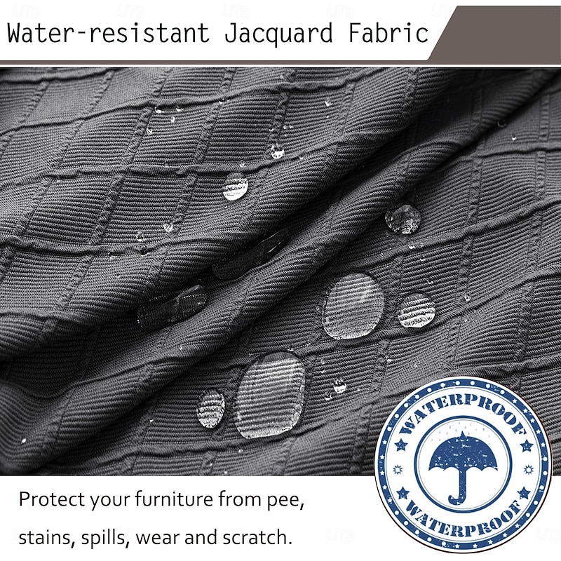 Waterproof Stool Chair Covers, Diamond Jacquard Spandex Dining Chair Slipcovers, All-Season Universal Stretch Seat Covers for Banquet, Wedding, and Home Decoration2