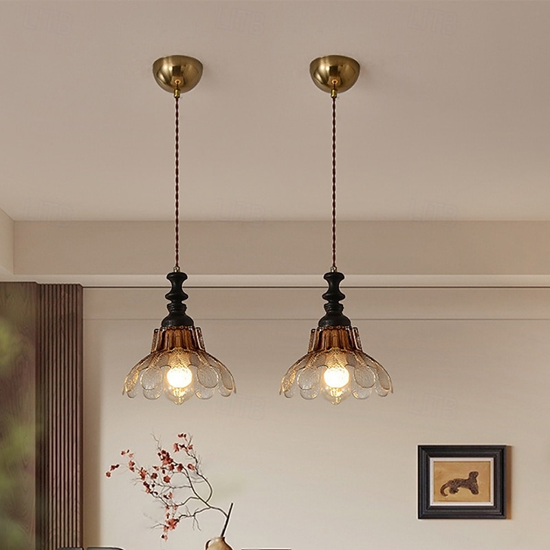 Pendant Light 1-Light Adjustable Ceiling Balcony Chandelier Hanging Lamp Transparent Glass Ceiling Light with Glass Shade4