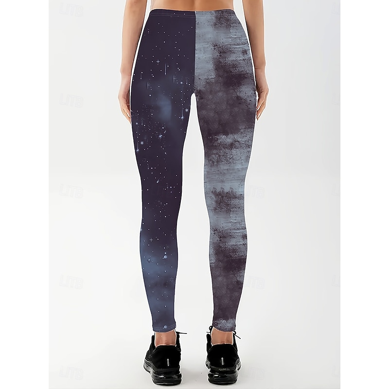 Women's Slacks Leggings Cozy Leggings Vacation Vintage Streetwear Full Length Natural Graphic Elastic Waist Print Comfy Outdoor Comfortable High Elasticity Outdoor Vacation Streetwear Dark-Gray Fall2