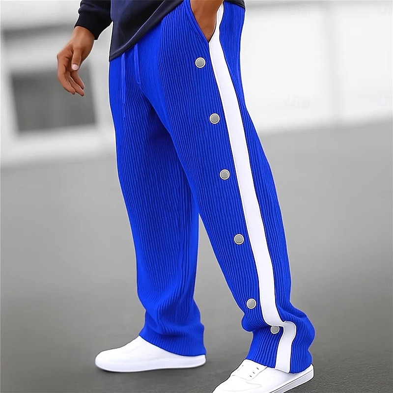 Men's Sweatpants Wide Leg Sweatpants Athletic Pants Corduroy Pants Trousers Drawstring Elastic Waist Plain Moisture Wicking Breathable Full Length Sports Outdoor Casual Daily Vacation Fashion Black